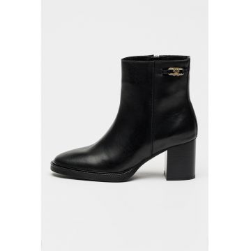 Botine din piele cu toc