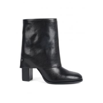 Botine din piele naturala cu toc masiv Keitha