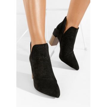 Botine perforate Alexia negre