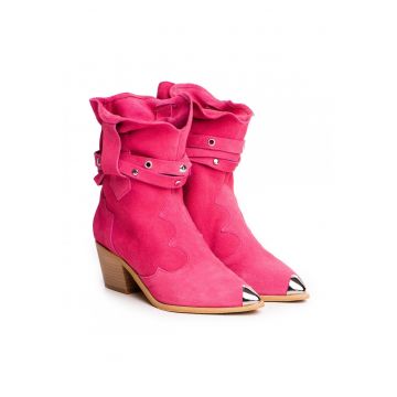 Ciocate din piele intoarsa - cu detalii metalice Emira