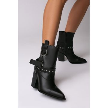 Ciocate Elektra cu toc inalt - piele naturala neagra