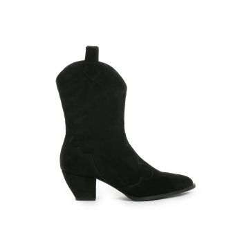 Ciocate Novia piele naturala suede neagra