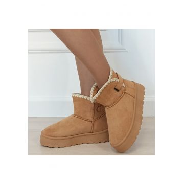 Cizme scurte camel imblanite DAY9058 116 18467