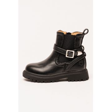 Ghete Chelsea de piele cu detaliu curea