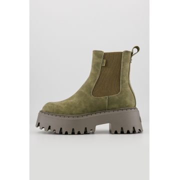 Ghete Chelsea de piele nabuc ecologice cu captuseala calduroasa Aspen