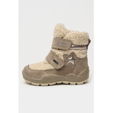 Ghete de piele intoarsa cu inchidere velcro