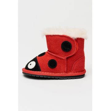 Ghete de piele intoarsa fara inchidere cu captuseala de lana Ghete de piele intoarsa fara inchidere cu captuseala de lana