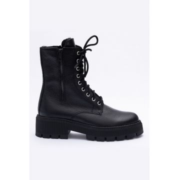 Ghete din piele cu fermoar dublu