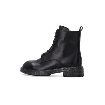 Ghete negre de dama cu talpa plata