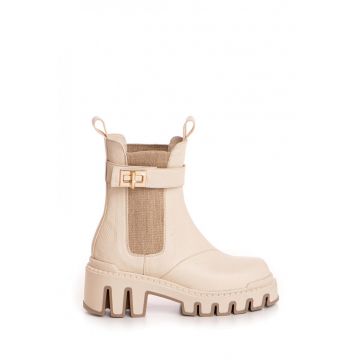 Ghete tip bocanc Alessia piele naturala unt