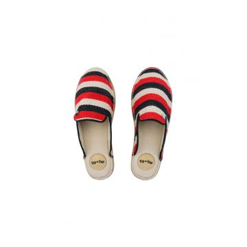 Sandale dama cu imprimeu de espadrile - model 40 - model slip-in - cu dungi