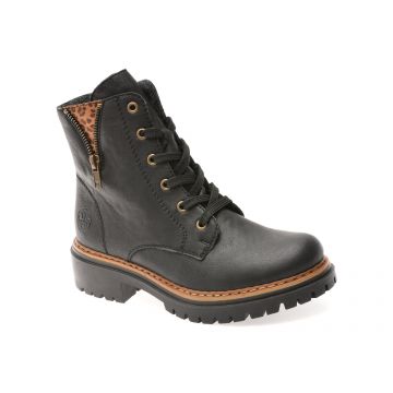 Bocanci RIEKER negri, 72617, din piele ecologica