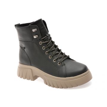 Bocanci RIEKER negri, W1877, din piele naturala