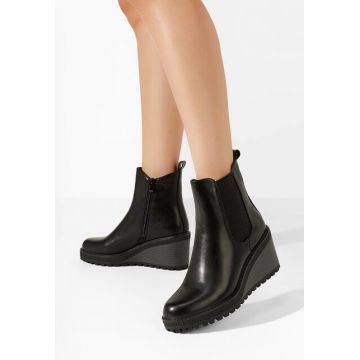 Botine cu platforma Aleisa negre