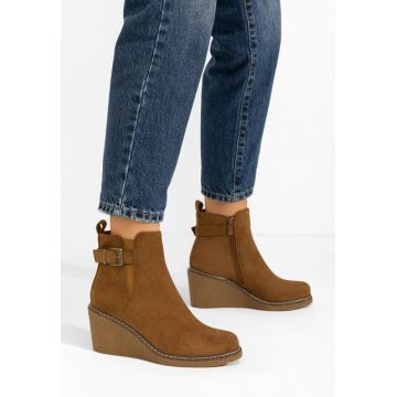 Botine cu platforma Anetta camel Botine cu platforma Anetta camel