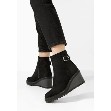 Botine cu platforma Chetana negre Botine cu platforma Chetana negre