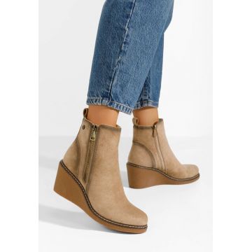 Botine cu platforma Melva kaki Botine cu platforma Melva kaki