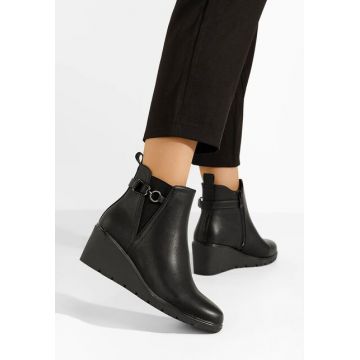 Botine cu platforma Ostara negre