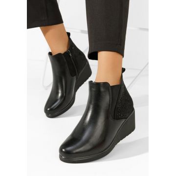 Botine cu platforma Sybil negre