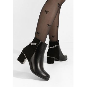 Botine cu toc gros Akilah negre Botine cu toc gros Akilah negre