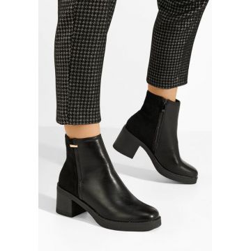 Botine cu toc gros Badria negre