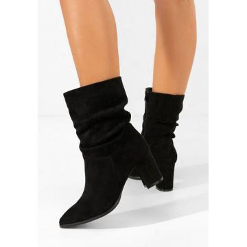 Botine cu toc gros Crinia negre