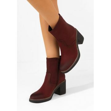 Botine cu toc gros Cyndi grena