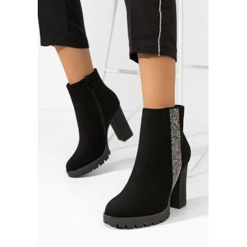 Botine cu toc gros Deedee negre