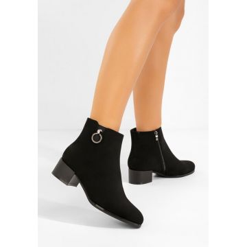 Botine cu toc gros Dionisa negre