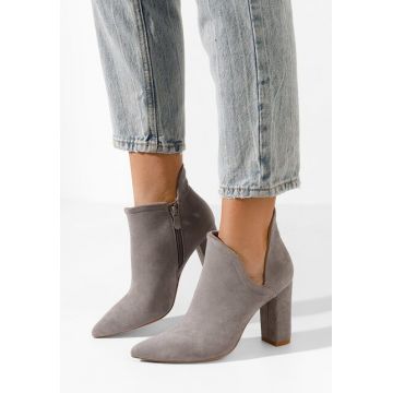 Botine cu toc gros Iryma gri