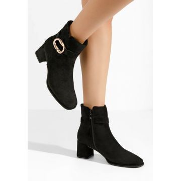 Botine cu toc gros Jovianna negre