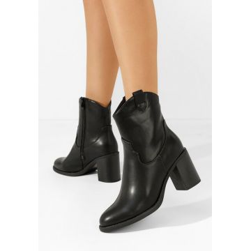 Botine cu toc gros Kaitlin negre