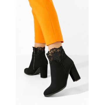 Botine cu toc gros Keylah negre