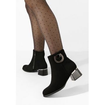 Botine cu toc gros Lauraine V2 negre