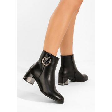 Botine cu toc gros Lorivara negre
