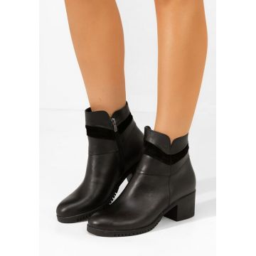 Botine cu toc gros Marlana negre