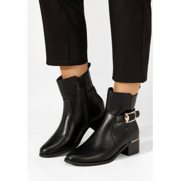 Botine cu toc gros Narcisilia negre