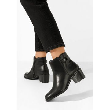 Botine cu toc gros Natalina negre Botine cu toc gros Natalina negre