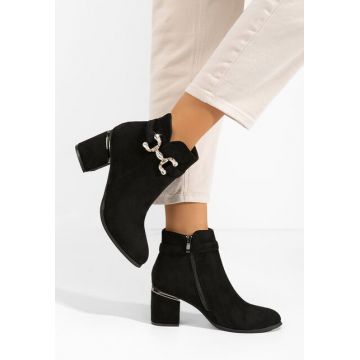 Botine cu toc gros Safia V2 negre