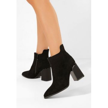 Botine cu toc gros Savrina negre