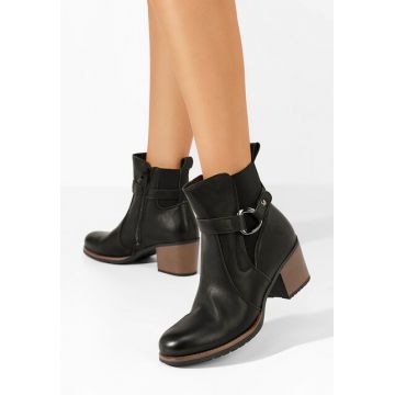 Botine cu toc gros Sureda negre