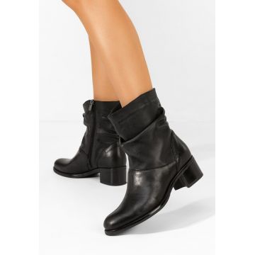 Botine cu toc gros Tonja negre