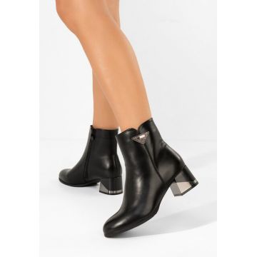 Botine cu toc gros Velisara negre