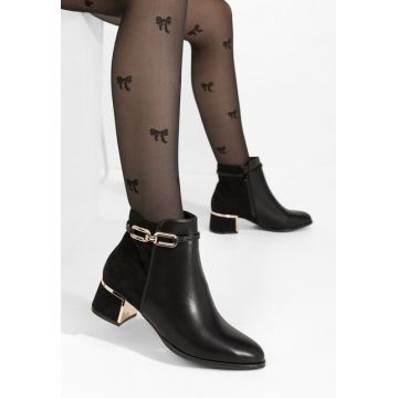 Botine cu toc gros Verla negre