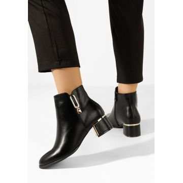 Botine cu toc gros Viky negre