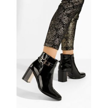 Botine cu toc gros Zeyla V2 negre