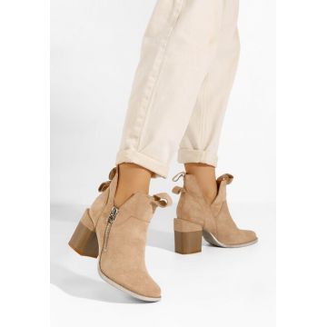 Botine cu toc Iriel kaki