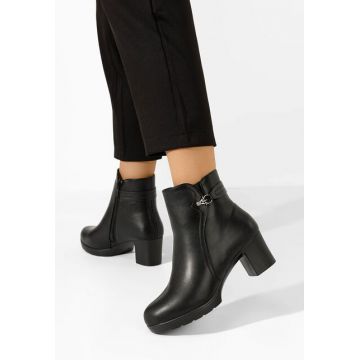 Botine cu toc Luetta negre