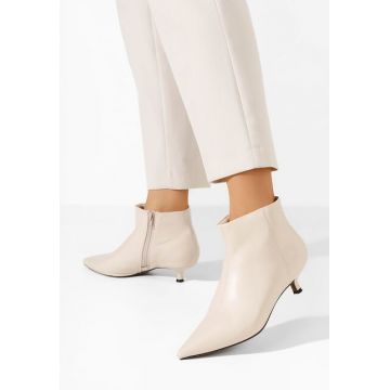 Botine cu toc subtire Daphine bej