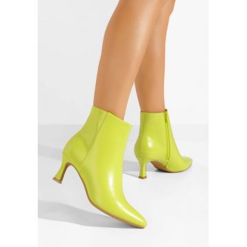 Botine cu toc subtire Kaina verzi neon Botine cu toc subtire Kaina verzi neon